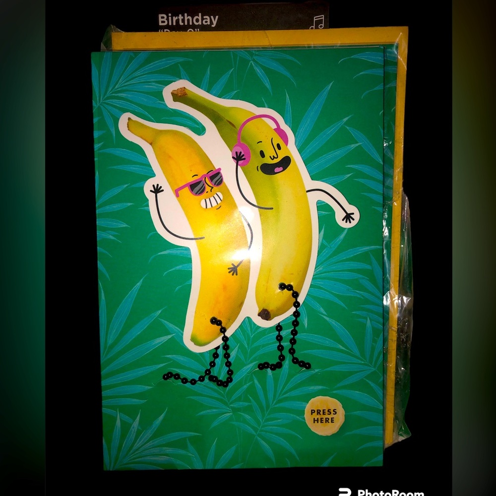 2 pack Dancing Banana Birthday cards